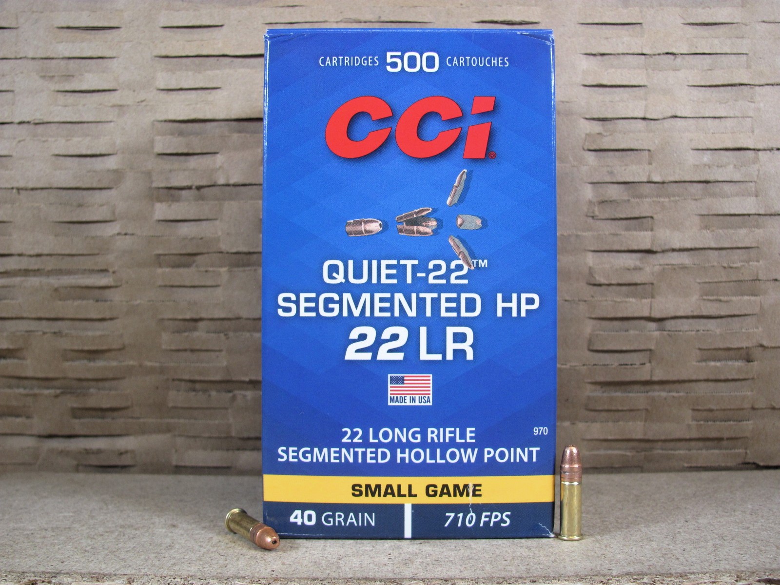 500 Round Brick – CCI Quiet 22 LR Segmented HP Hollow Point 40 Grain Ammo – 970