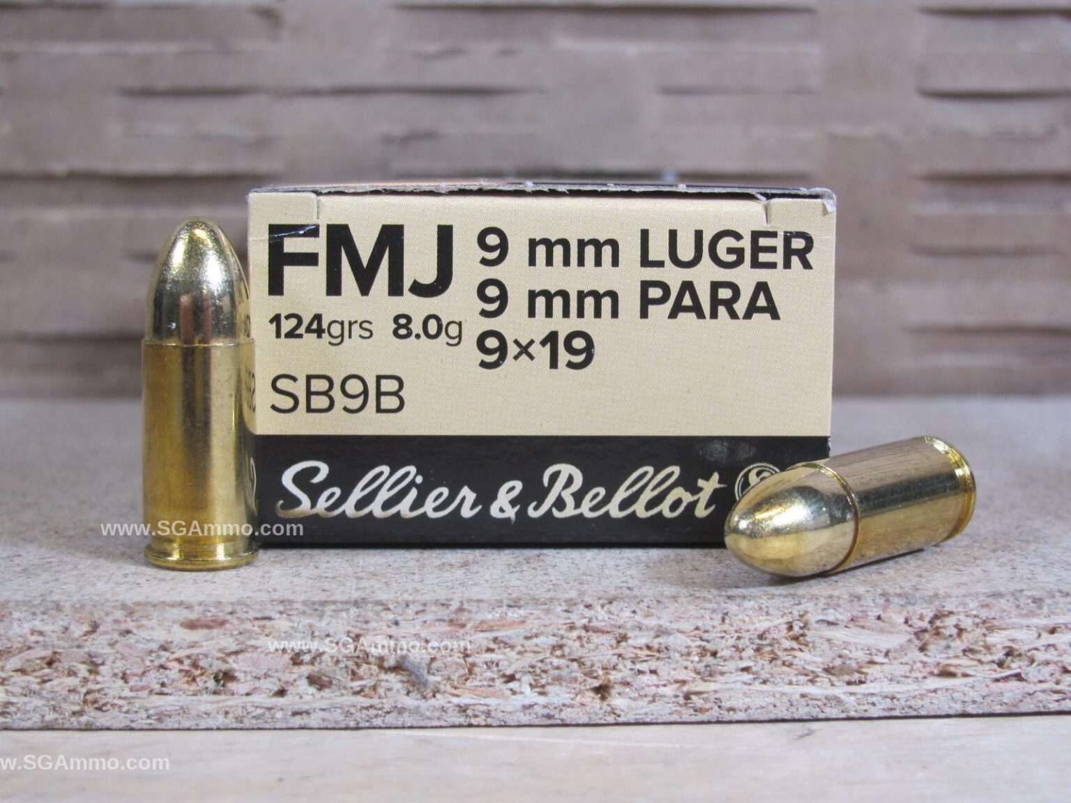 1000 Round Case – 9mm Luger 124 Grain FMJ Sellier Bellot Ammo – SB9B