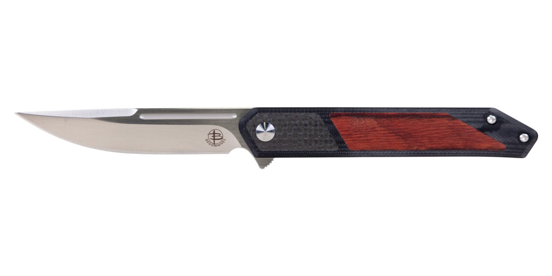 Begg Knives Kwaiken Folding Drop Point Knife, Rose Wood - BG017