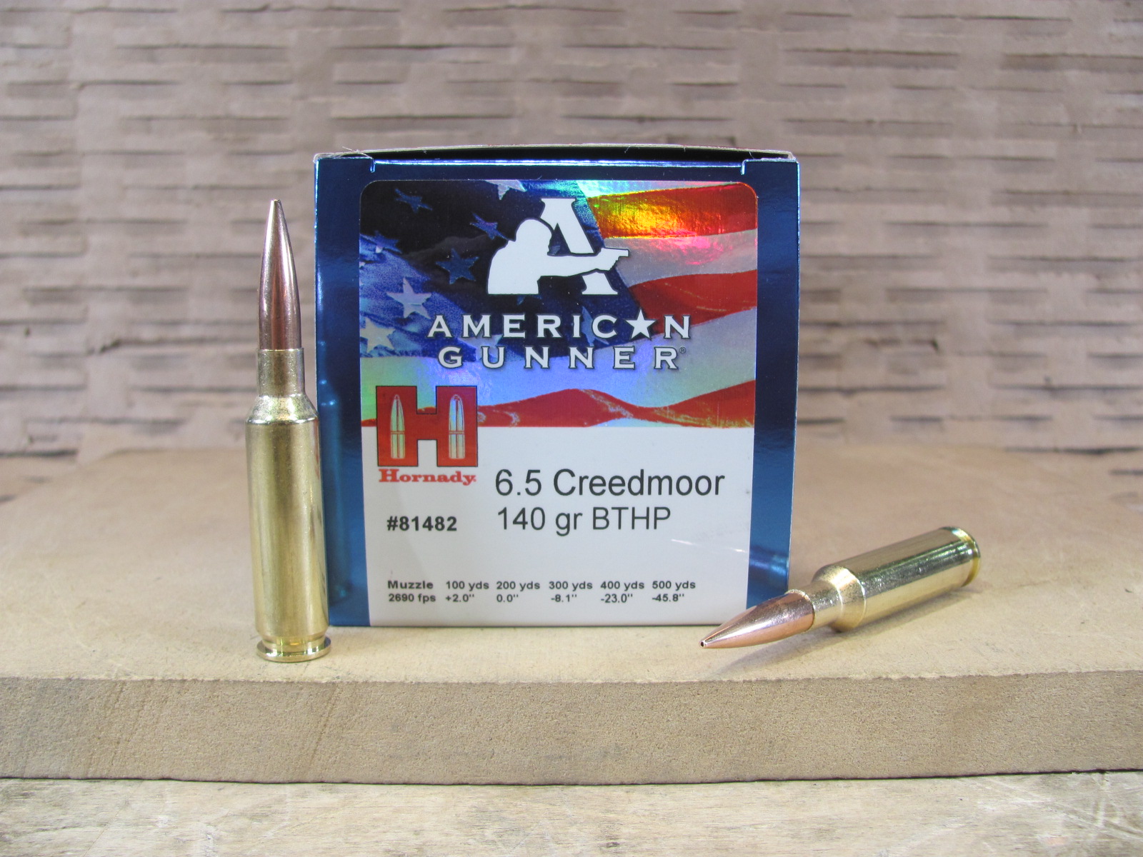 50 Round Box – 6.5 Creedmoor 140 Grain BTHP Hornady American Gunner Ammo – 81482