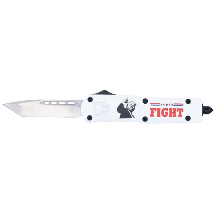 Cobra TEC Knives LLC Medium FS-3 Trump Fight 2024 OTF Knife Tanto, White