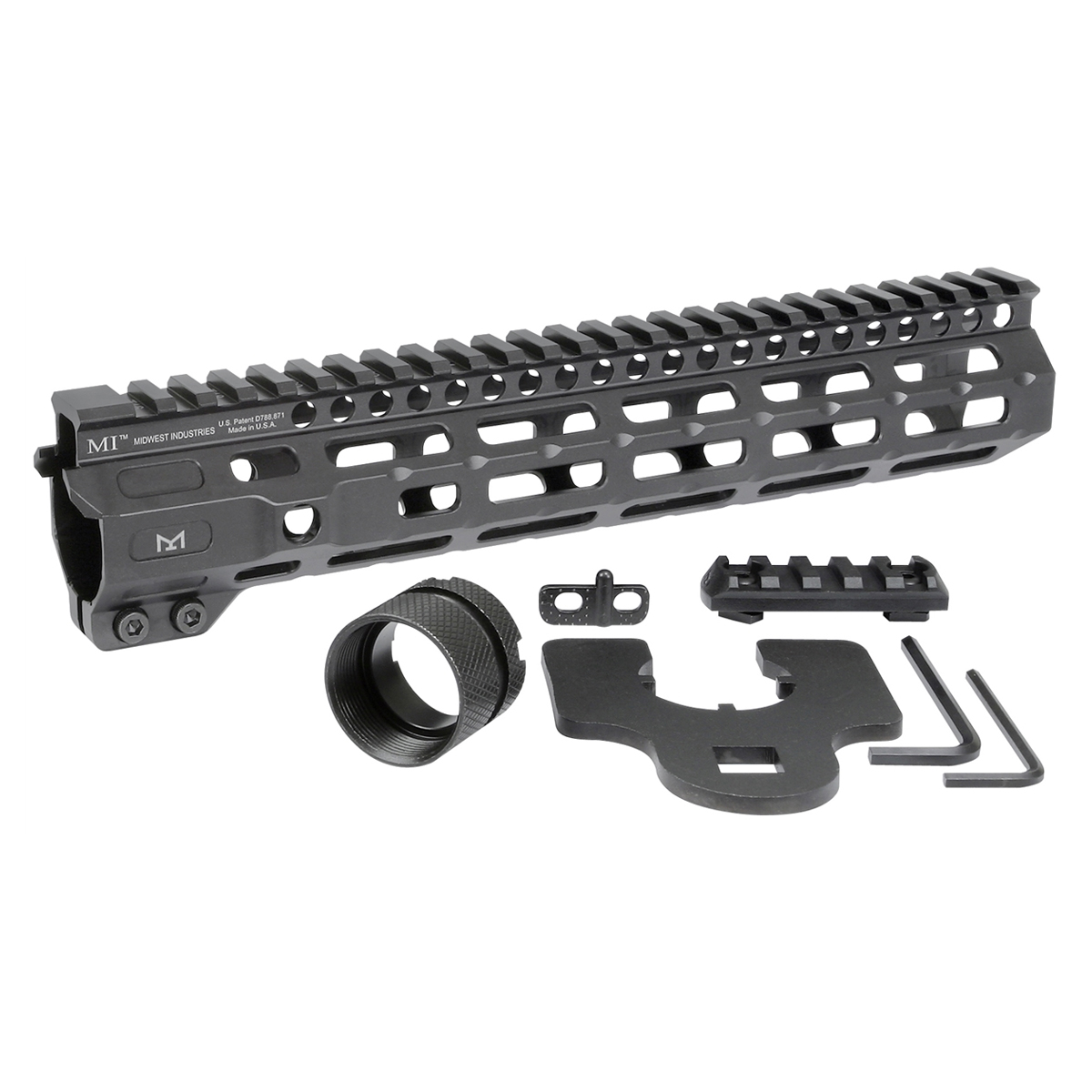 Midwest Industries 10.5"Combat Rail Free Float M-LOK Handguard, Black - MI-CRM10.5