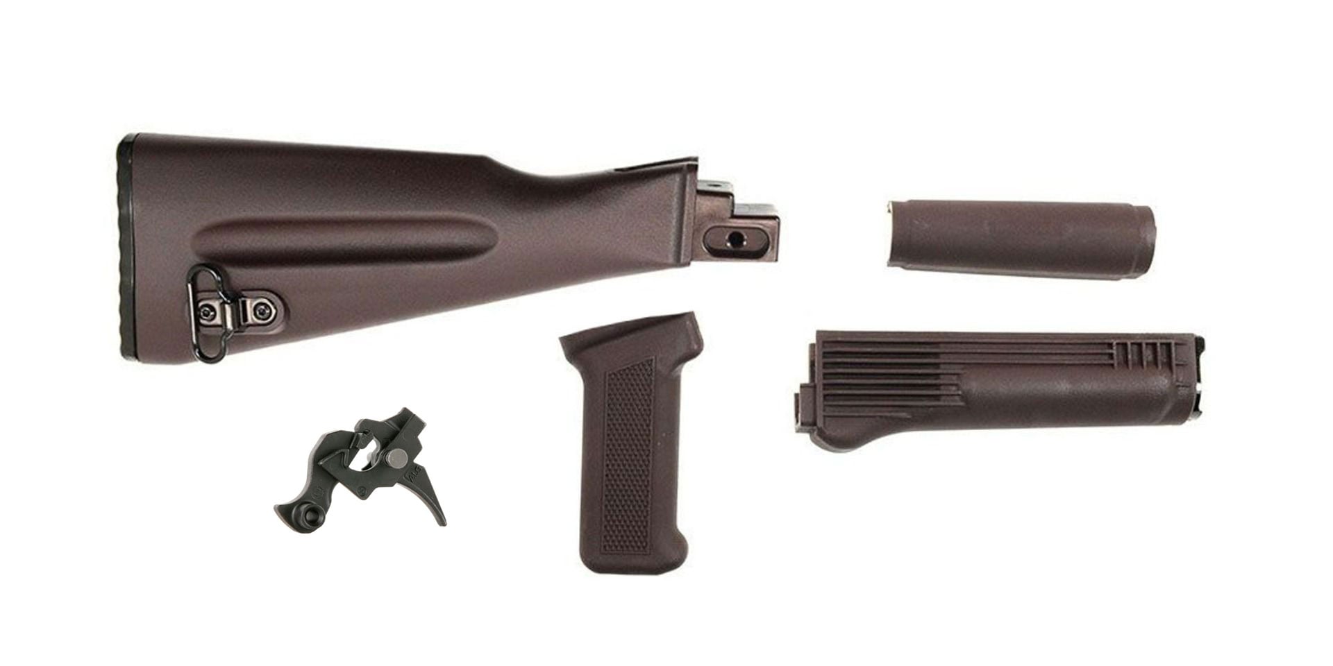 PSAK-47 Classic Plum Furniture Set w/ PSA Custom ALG AKT-EL AK Single Stage Trigger