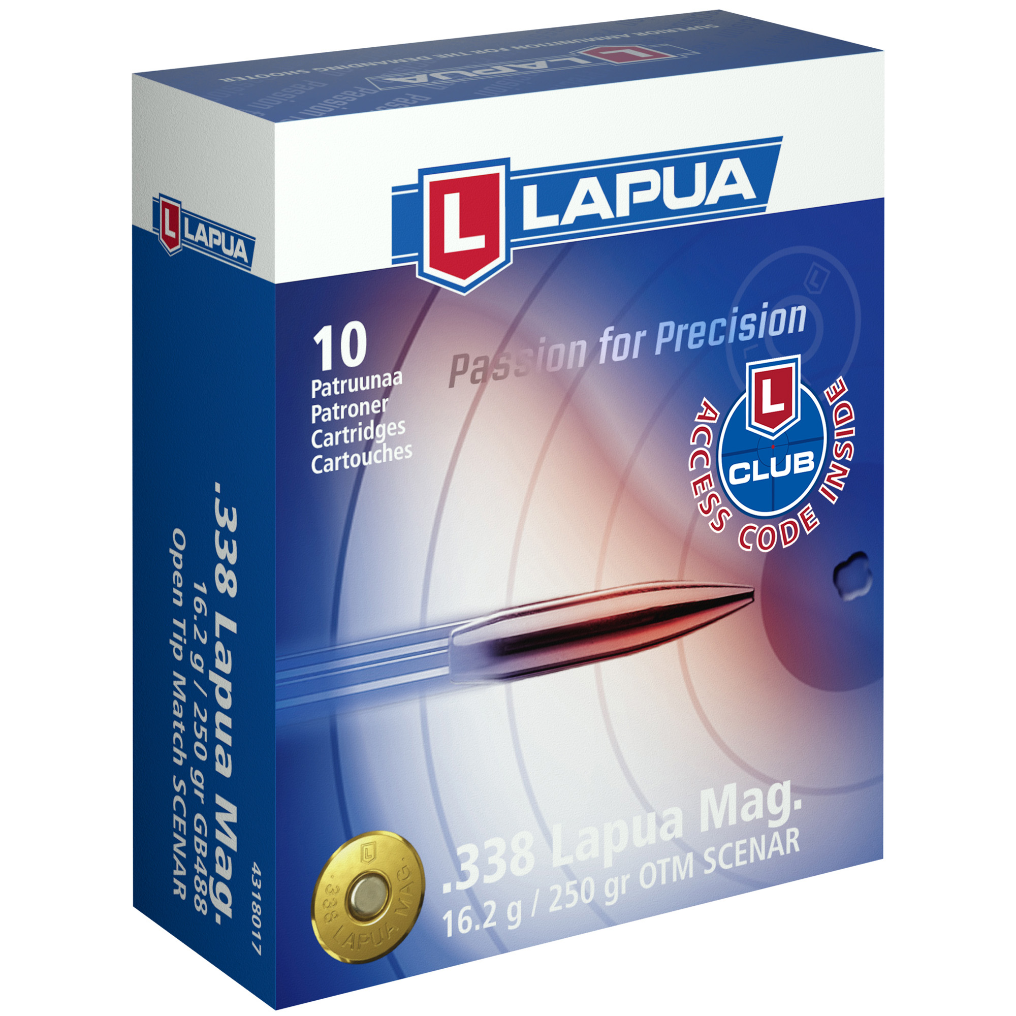 LAPUA 338 LAPUA 250GR OTM 10/200 - No Credit Card Fees - Low, flat rate shipping