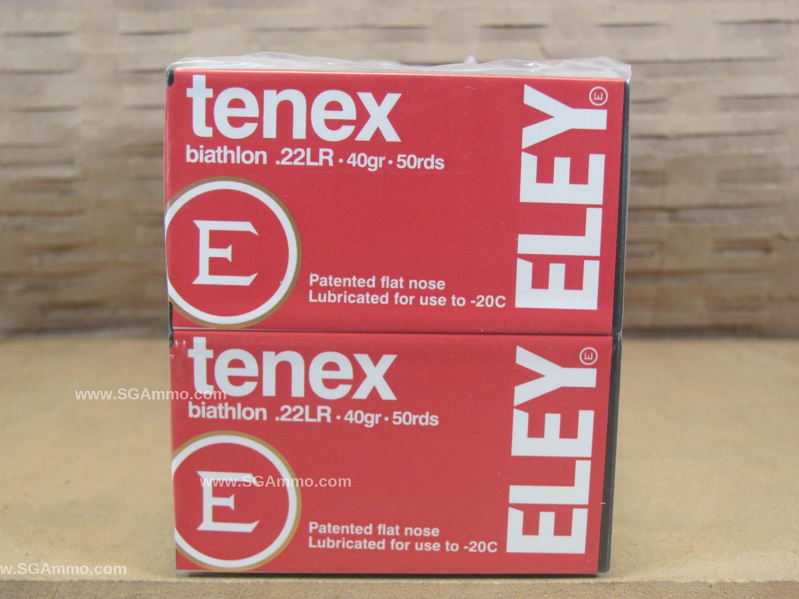 500 Round Brick – .22 LR 40 Grain Eley Tenex Biathlon Flat Nose Ammo Made in England