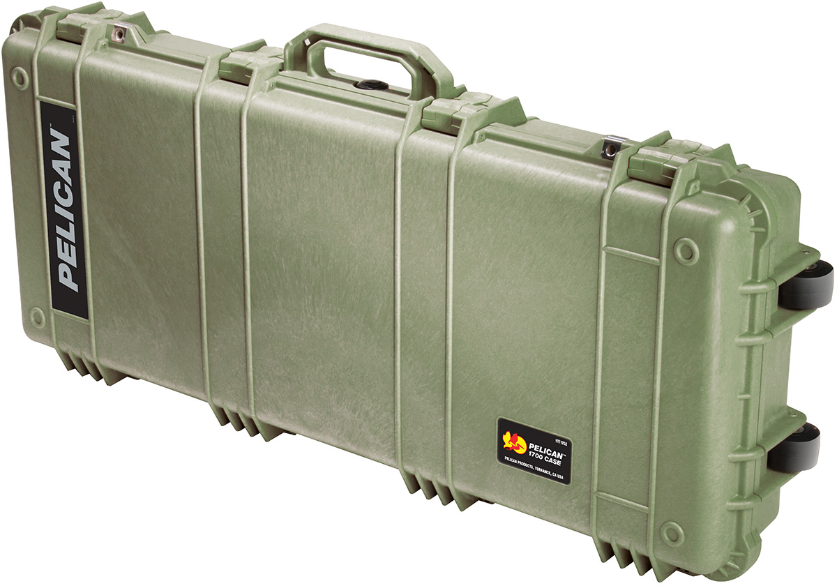 Pelican 1700 Weapon Case, OD Green with Solid Foam - 1700-000-130