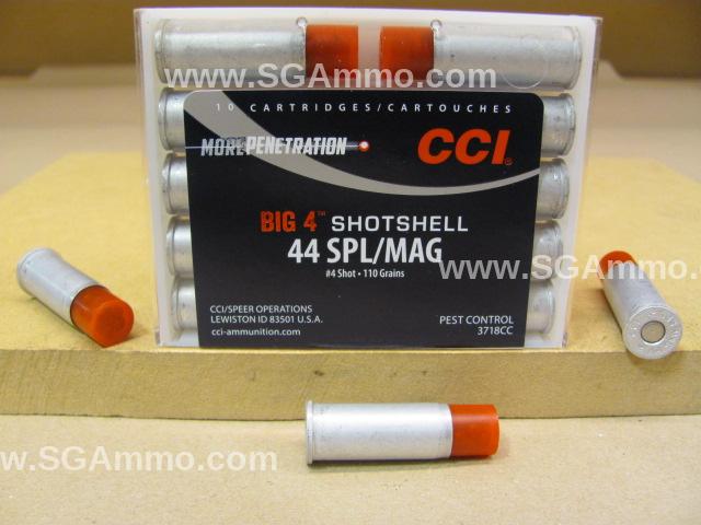 10 Round Box – CCI 44 Special/Magnum Big 4 Shotshell Ammo for Pest Control – 110 Grains of Number 4 Shot – Made by CCI – 3718CC