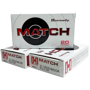 HORNADY 22 Creedmoor 80Gr ExtRemely Low Drag-Match 20rd