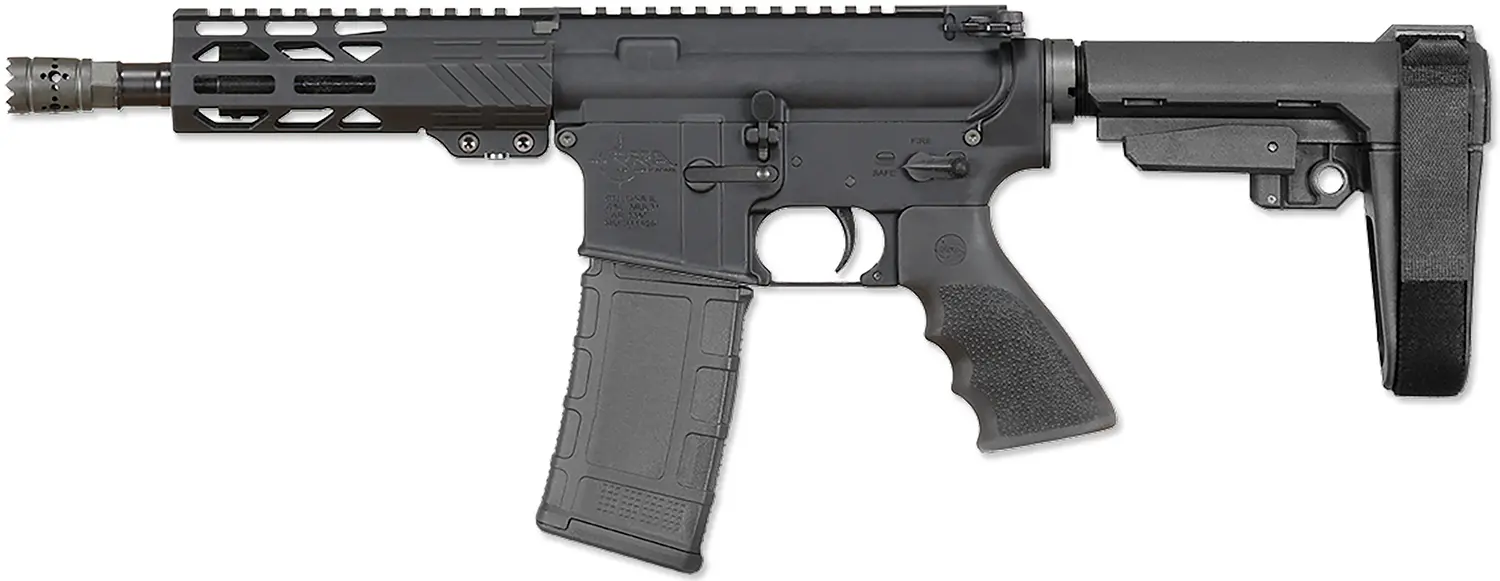 Rock River Arms BLK2132 LAR-15M 300 AAC Blackout 30+1 8" Black M-LOK Handguard, Black Aluminum Picatinny Rail Receiver, Black Polymer SB Tactical SBA3 Arm Brace, Black Hogue Rubber Grip