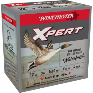 Winchester Xpert High-Velocity Steel Shotshells 12 ga 3" 1-1/4 oz 1400 fps #4 25/ct