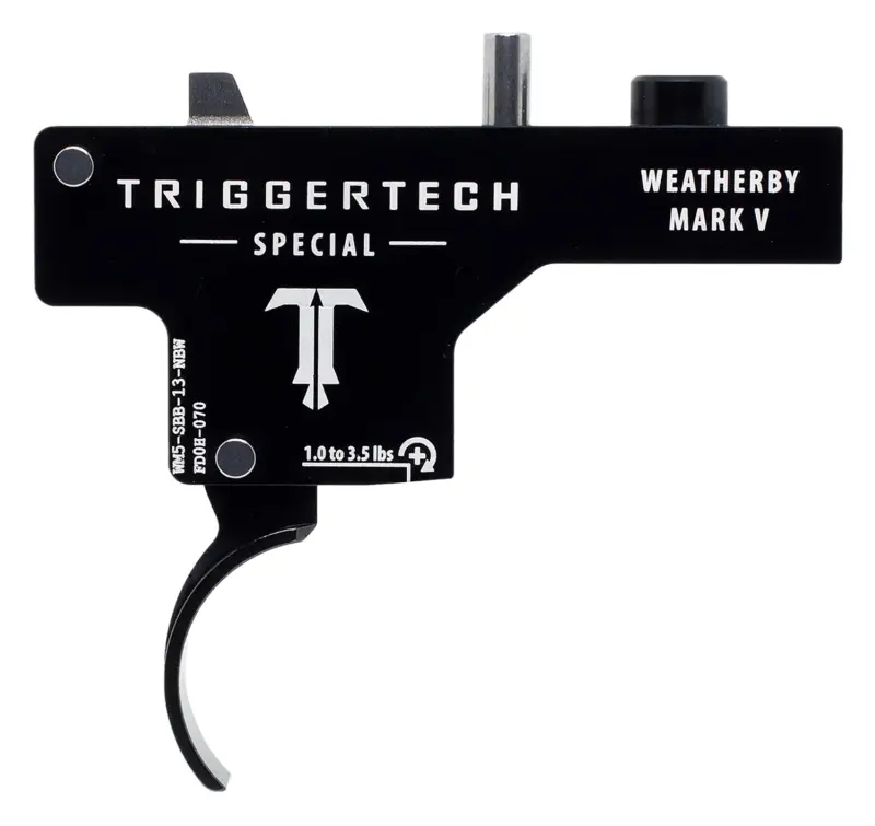 TriggerTech WM5SBB13NBW Special Single-Stage Curved Trigger with 1-3.50 lbs Draw Weight Black PVD Finish for Weatherby Mark V