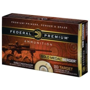Federal GM65CRDBH1 Gold Medal 6mm Creedmoor 105 GR Boat Tail Hollow Point - 20rd Box