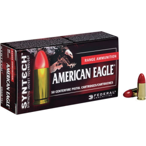 Federal AE9SJ2 American Eagle Syntech 9mm Luger 124 GR Total Synthetic Jacket (TSJ) - 50rd Box