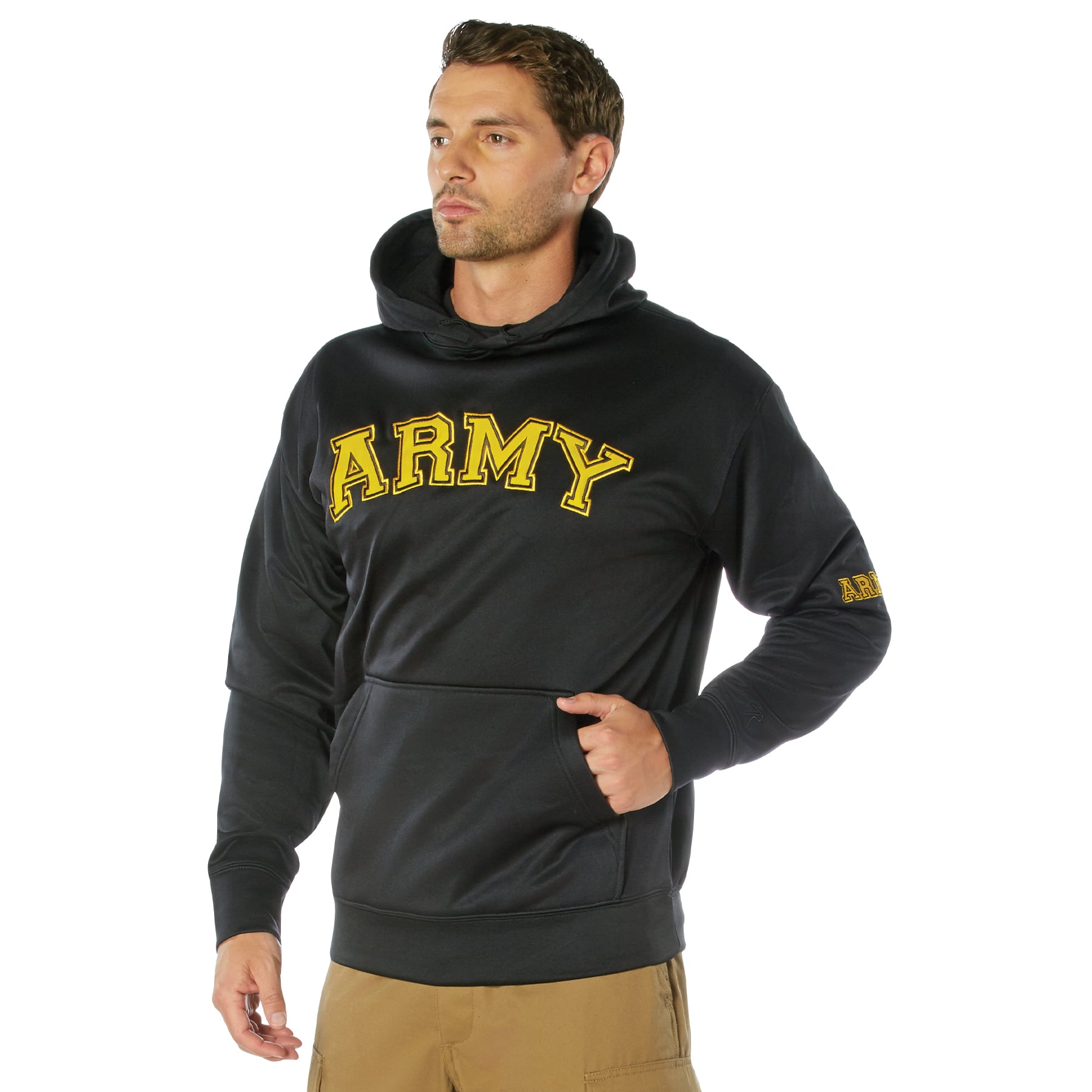 Rothco Army Pullover Hoodie - Black, X-Large, Emblem Army