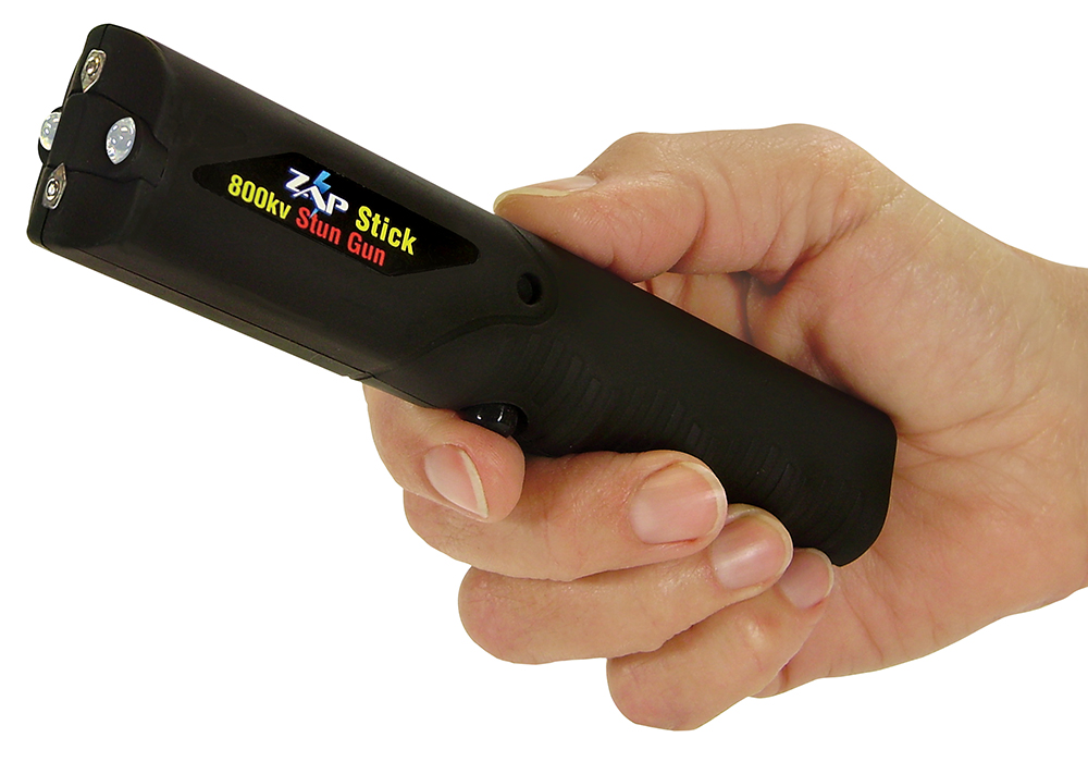 PS Products Zap 0.8 MV 9 oz Portable Stun Gun/Flashlight, Black - ZAPSTK800FB