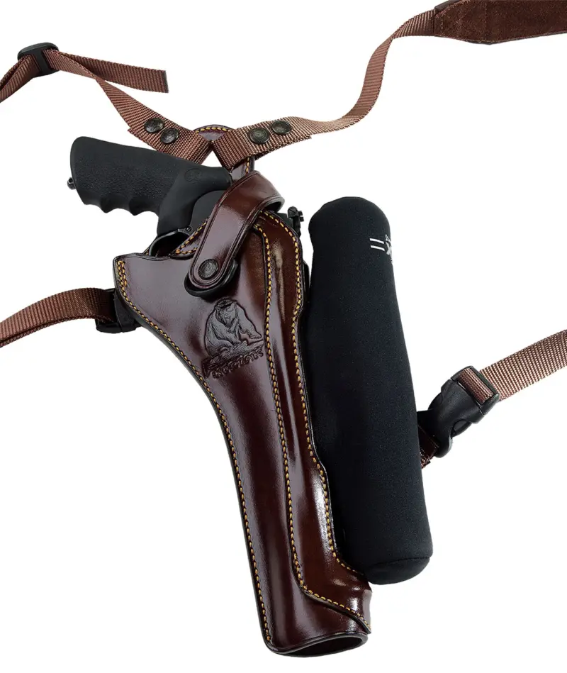Galco KH172H Kodiak Hunter Chest Holster Havana Brown Leather Shoulder/Torso Strap Fits S X Frame 8.375" Right Hand