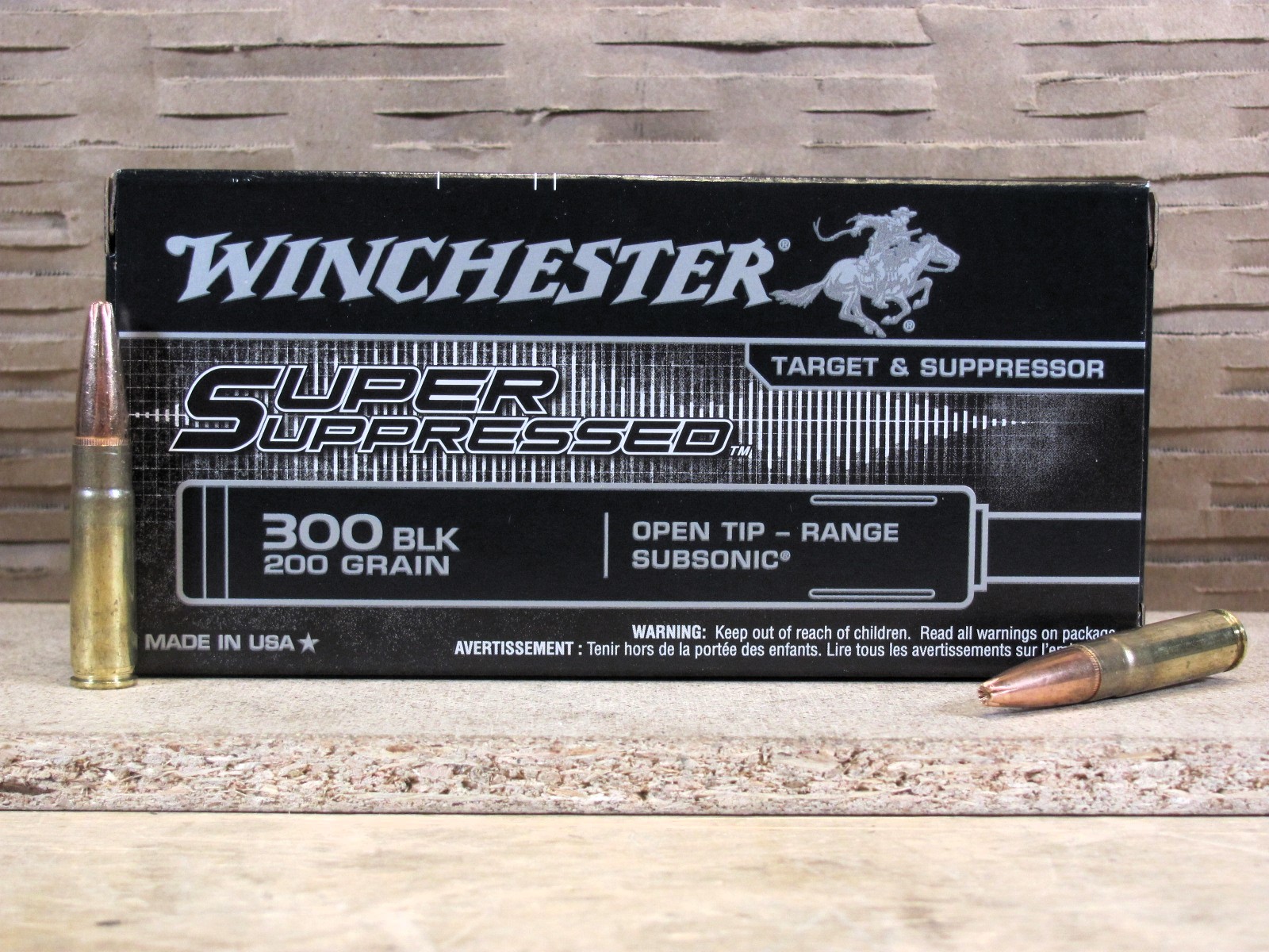 200 Round Case – 300 Blackout 200 Grain Open Tip Range Subsonic Winchester Super Suppressed Ammo – SUP300BLKM