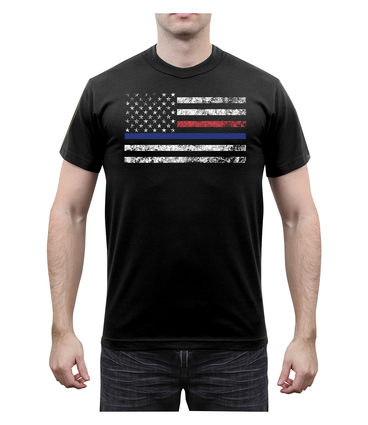Rothco Thin Blue Line Thin Red Line T-Shirt - Medium