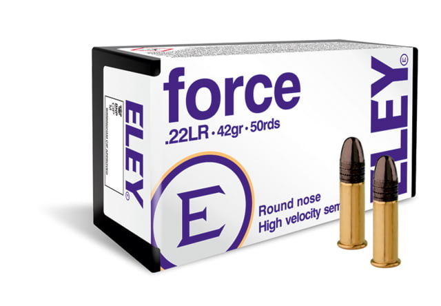 Eley Ammunition .22 Long Rifle 42 Grain Round Nose Lead Solid Rimfire Ammo 50 Rounds