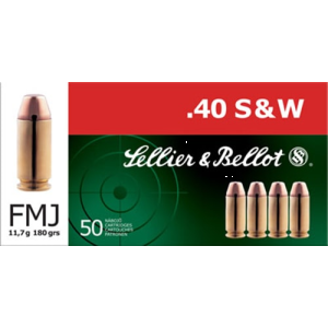 Sellier & Bellot SB40B Handgun 40 S&W 180 GR FMJ - 50 Round Box