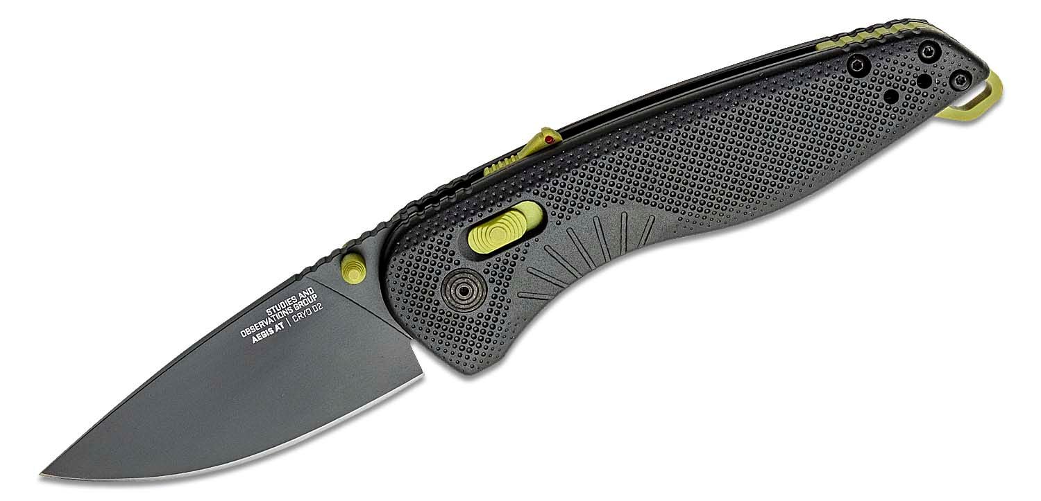 SOG Knives Aegis AT Folding Knife Drop Point Black - for Tactical Applications - SOG-11-41-11-41