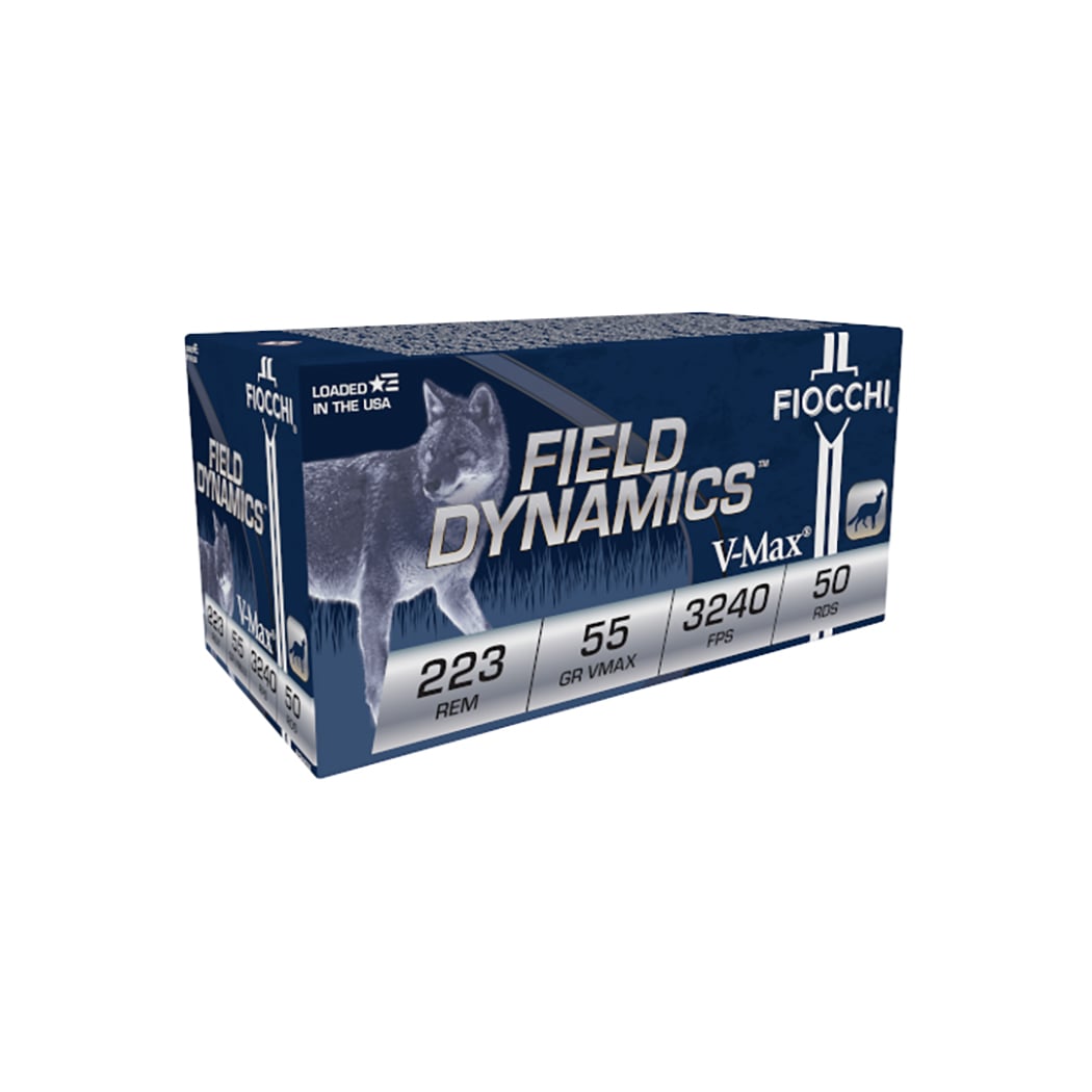 Fiocchi Field Dynamics .223 Rem 55 gr V-Max Polymer Tip Ammo, 50/box - 223HVC50