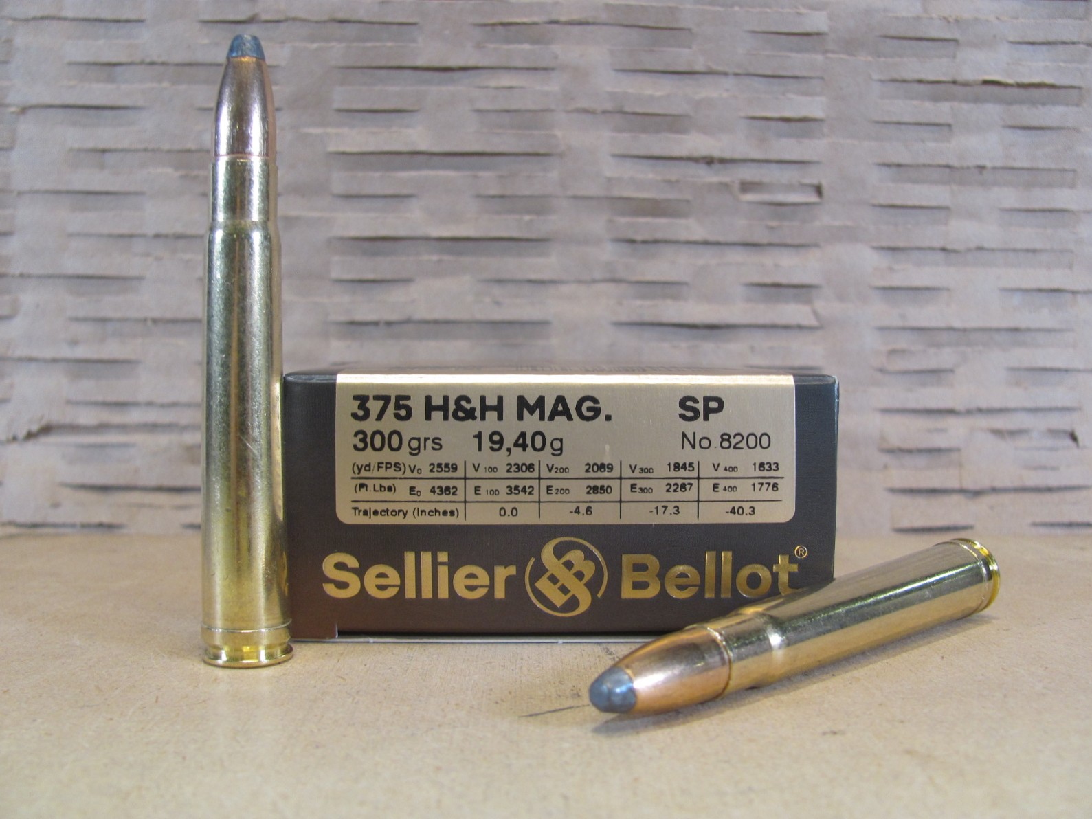 150 Round Case – 375 H&H Magnum 300 Grain Soft Point Sellier Bellot Hunting Rifle Ammo – SB375B