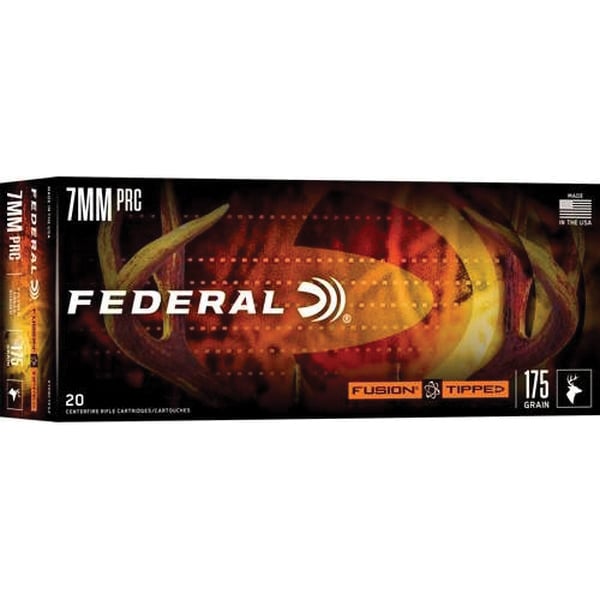 Federal Fusion Tipped 7mm PRC 175 gr Bonded SP 20rds Rifle Ammo for Long-Range Precision - F7PRCTFS2