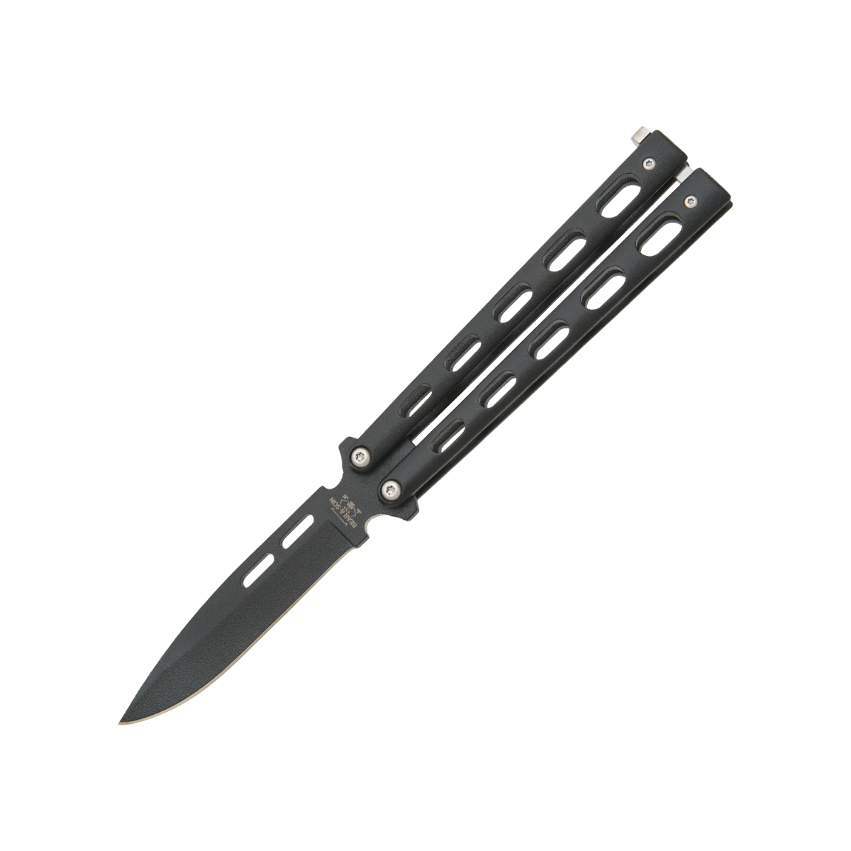 Bear & Son 5" Black Butterfly 1095 Powder Coated Spear Point Blade