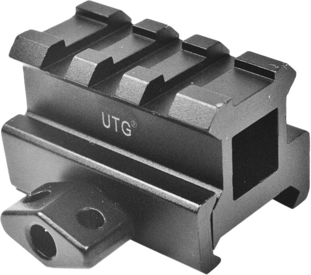 UTG Pro 3-Slot Picatinny Riser Mount 0.83in Saddle Height 1.58in Length Black