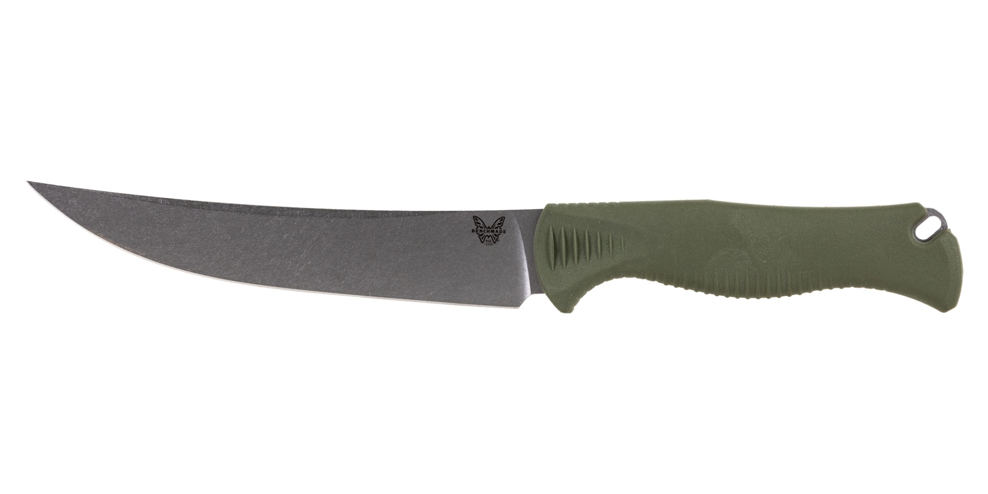 Benchmade Meatcrafter 6" Trailing Point Fixed Blade Knife, Dark Olive - 15500-04