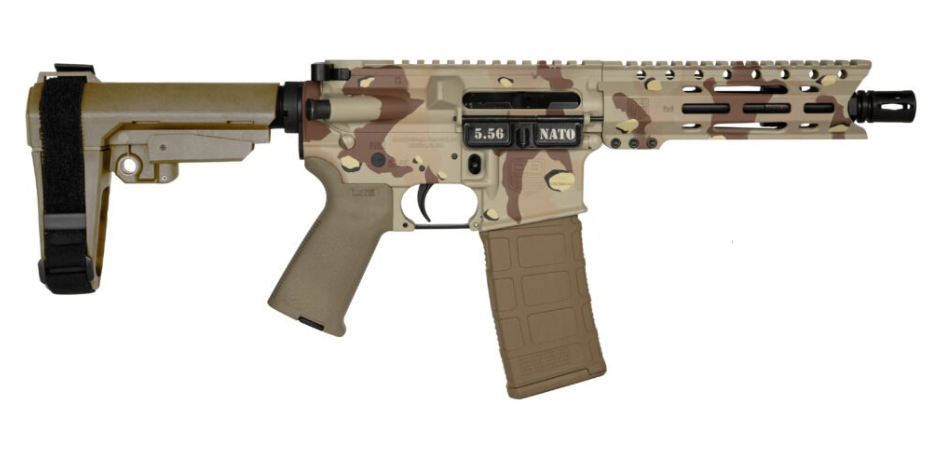 Diamondback DB15 7" 5.56 Pistol, Chocolate Chip Camo with SBA3