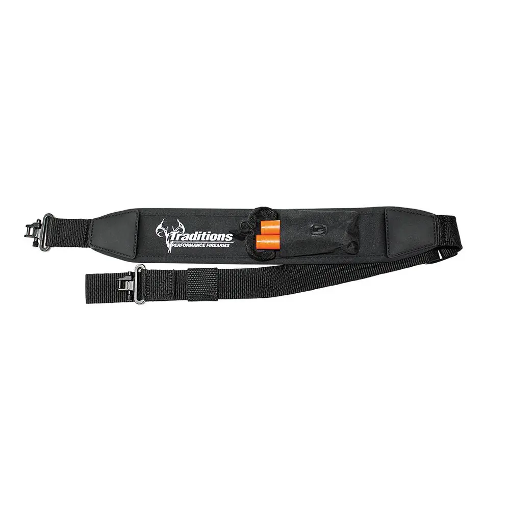 Traditions NitroFire Rifle Sling with Hook Loop Pouch to Hold Firesticks Black