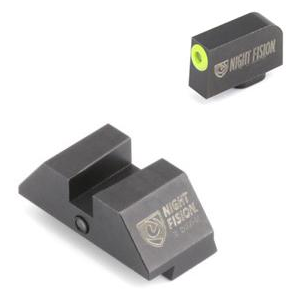 Night-Fision Night Fision Perfect Dot Official Student of the Gun Accur8 Night Sights w/Yellow Frnt+Blk Sq for Glock 17-39