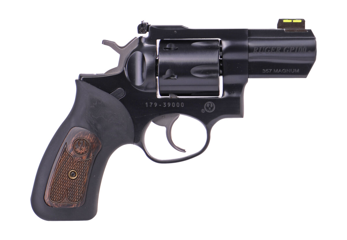 Ruger GP100 CARRY 357MAG BL 2.5" AS 1790  GREEN HIVIZ FRONT SIGHT
