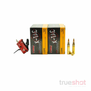 BUNDLE DEAL: TriggerTech Diamond Short Two Stage Flat Drop in AR-15 Trigger and 200 Rounds of Ammo - PMC 5.56 55 Grain