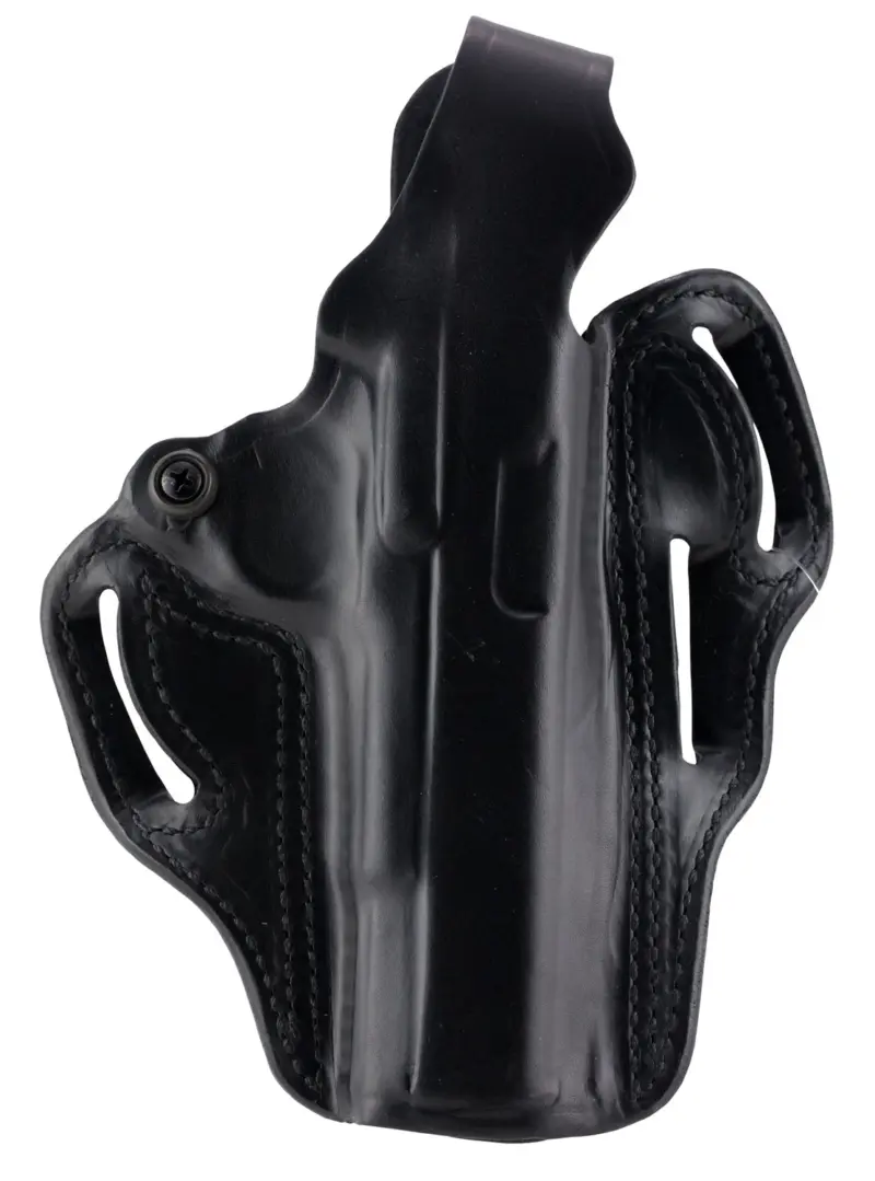 DeSantis Gunhide 001BAM9Z0 Thumb Break Scabbard OWB Black Leather Belt Loop Fits S M Fits S M 2.0 Compact Right Hand