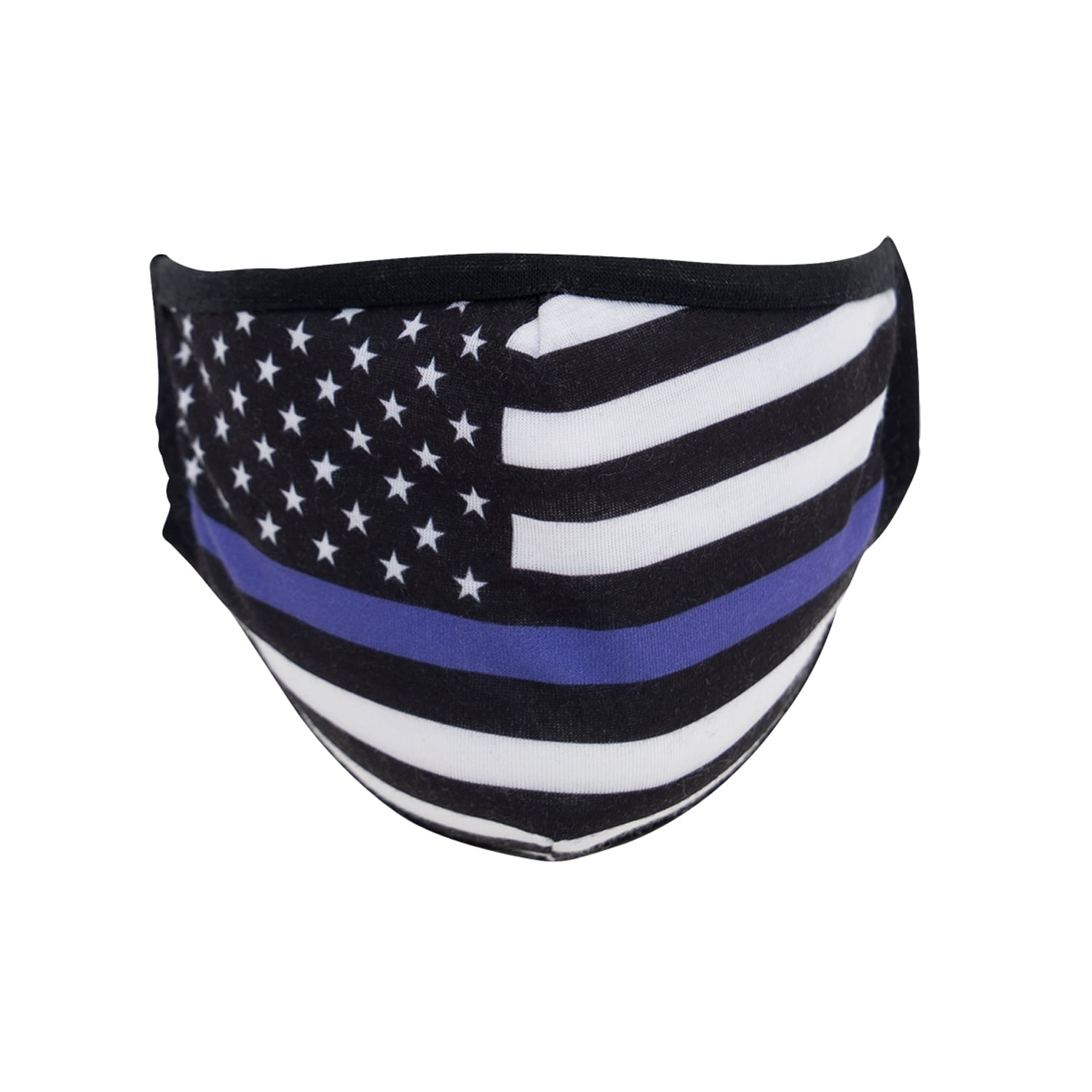 Rothco Thin Blue Line Flag Reusable 3-Layer Polyester Face Mask - Large - X-Large