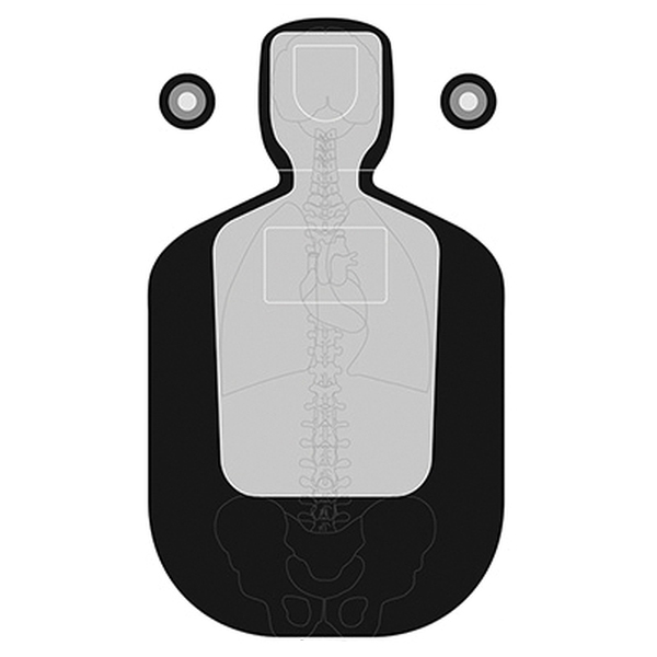 Action Target TQ-19 Qualification Target w/Vital Anatomy 23" x 35", Black/Gray