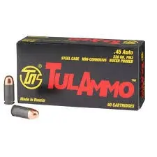 Tula 45 Auto Ammunition 230 Grain Full Metal Jacket 50 rounds