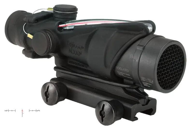 Trijicon 100230 ACOG Black Hardcoat Anodized 4x32mm Illuminated Red Chevron Reticle