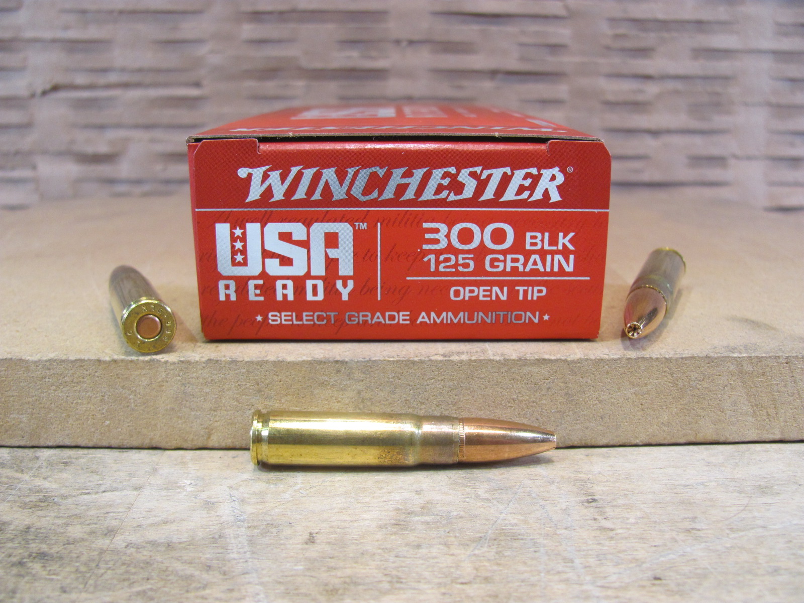 200 Round Case – 300 Blackout 125 Grain Open Tip Winchester Ammo – Red300
