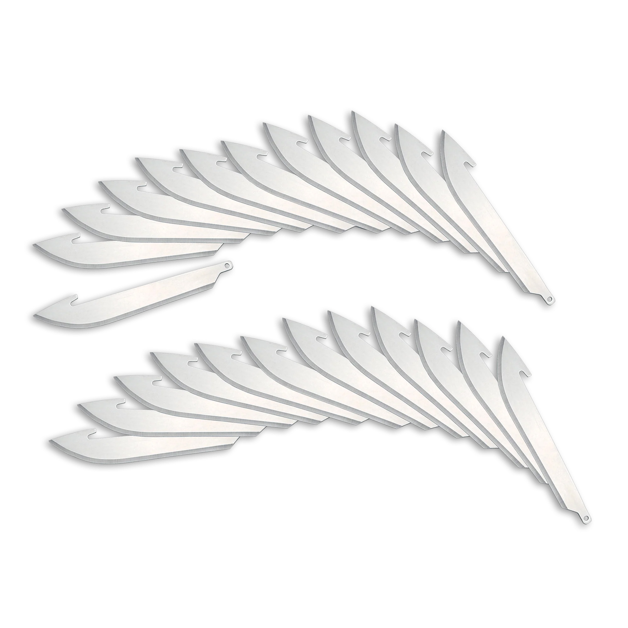 Outdoor Edge Edge Drop-Point Blades, Plain Edge, 3.5" Blades, 420J2 Stainless Steel, 24 Pack