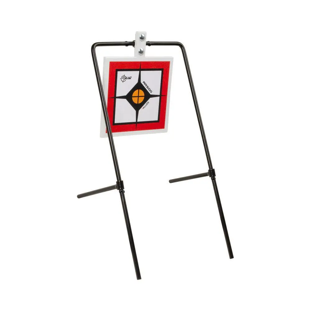 Allen EZ-Aim Hardrock AR500 Square Spinner Target Stand for Rimfire Rounds Centerfire Pistols 9.5"W x 20"H White/Red/Black