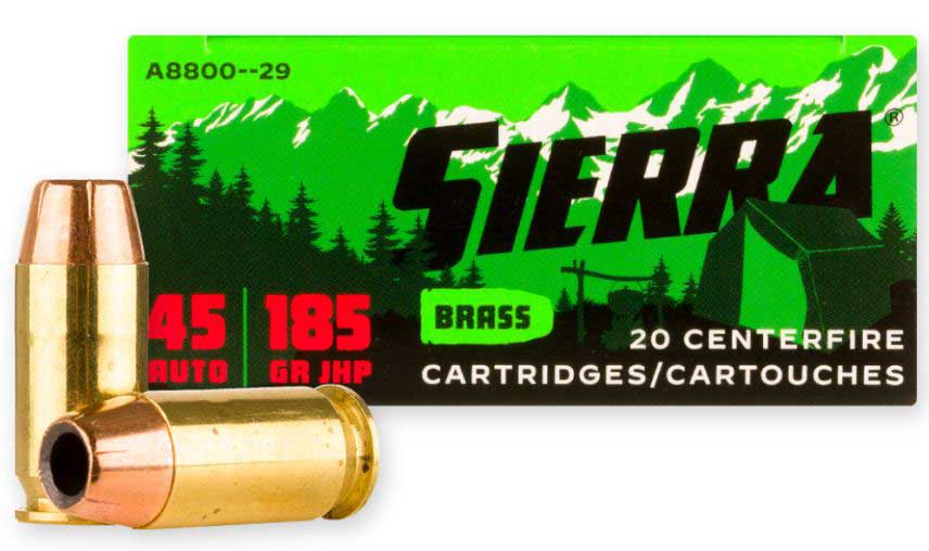 Sierra Outdoor Master 45 Auto Ammo 185 Grain JHP, 20rds - A8800--29