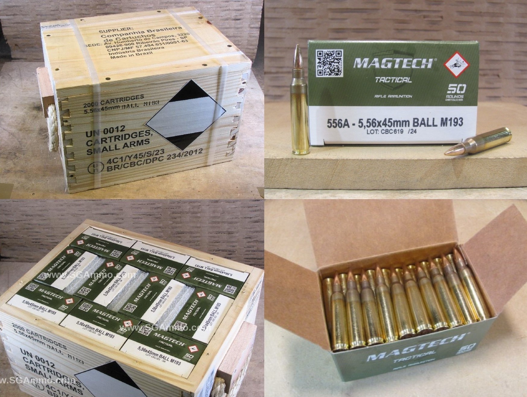 2000 Round Crate – 5.56x45mm 55 Grain FMJ M193 Ball Magtech Tactical Ammo – CBC-556A-2K