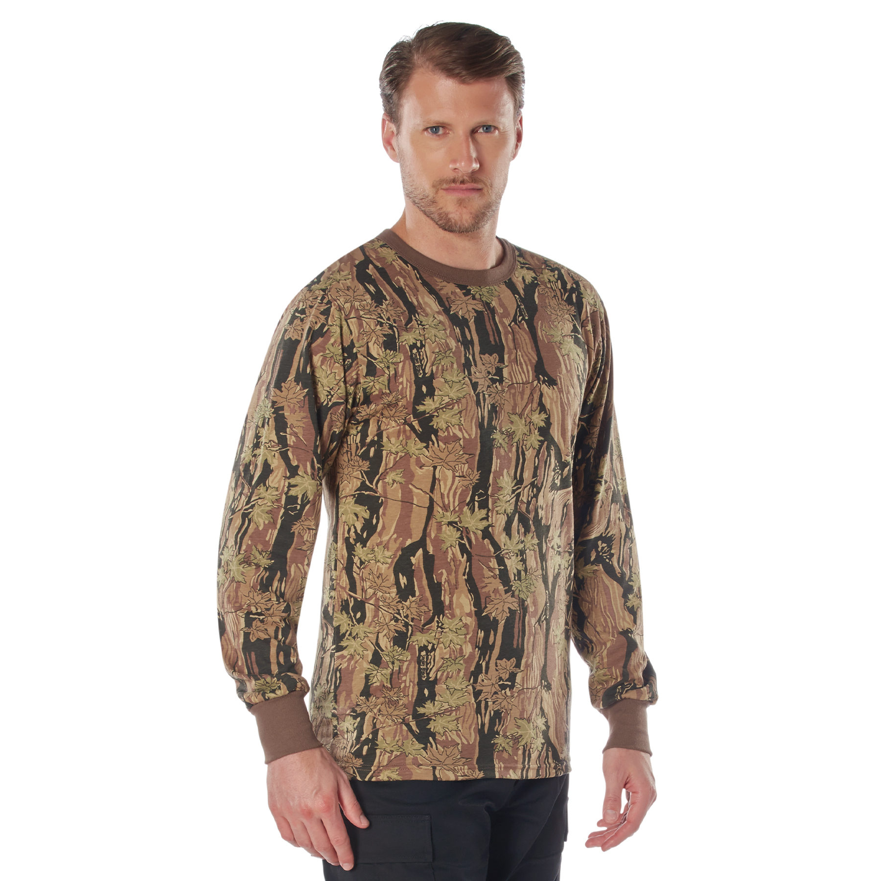 Rothco Long Sleeve Color Camo T-Shirt - Smokey Branch Camo, Large