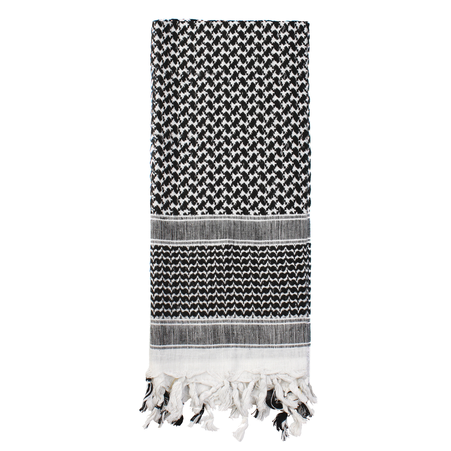 Rothco Lightweight Shemagh Tactical Desert Keffiyeh Scarf - Black - White