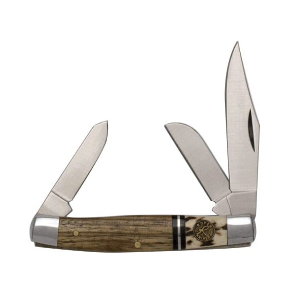 American Buffalo Knife & Tool Roper Stockman Laredo Genuine Folding Knife Clip Point/Spey