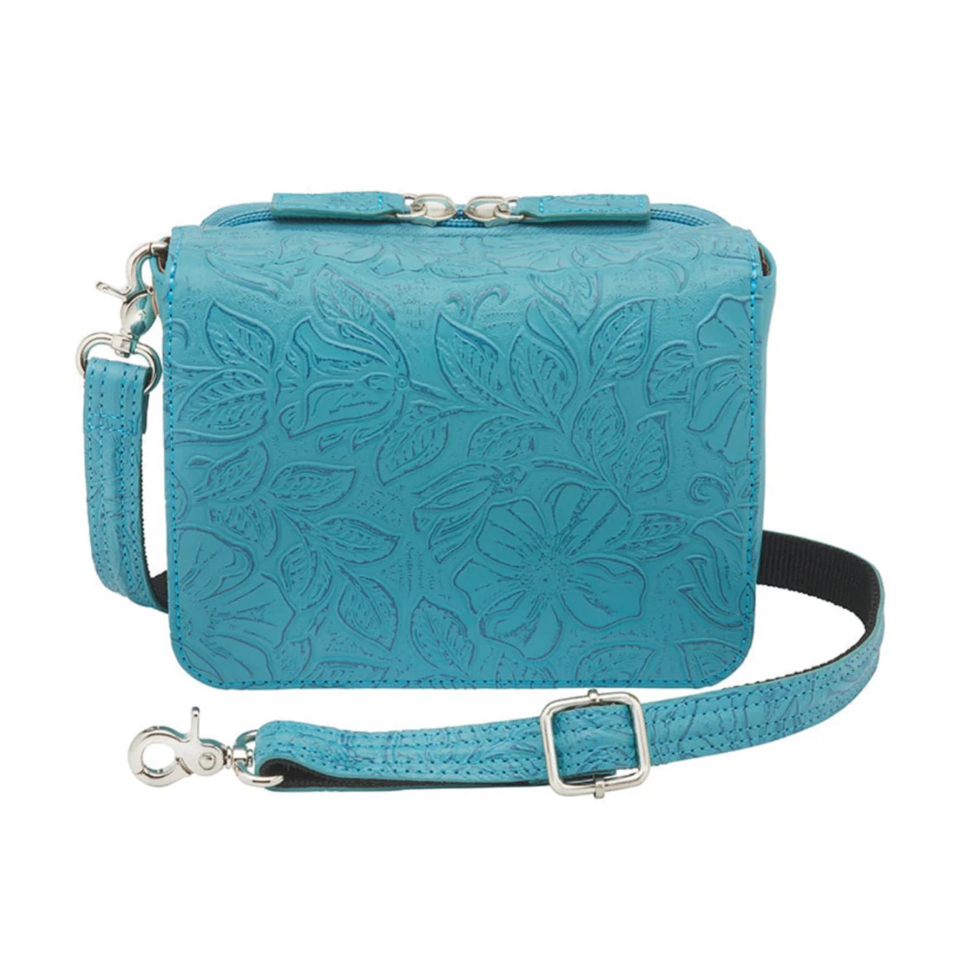Gun Tote'n Mamas Crossbody Organizer Concealed Carry Purse, Turquoise - GTM-15TLD